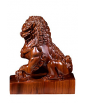 Wood carving Royal Palace lion decoration a pair of lion decoration town house home furnishings wood lion mahogany