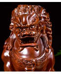 Wood carving Royal Palace lion decoration a pair of lion decoration town house home furnishings wood lion mahogany