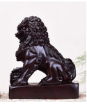 Wood carving King House lion decoration a pair of lion decoration town house home decoration wood lion ebony