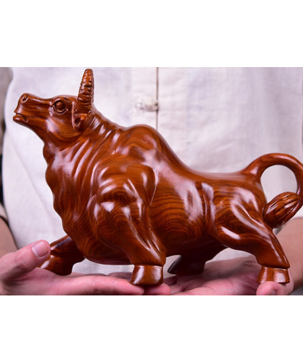 Wooden ox decoration zodiac ox carving crafts